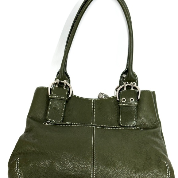 Tignanello Olive Leather Shoulder Bag - Picture 3 of 11